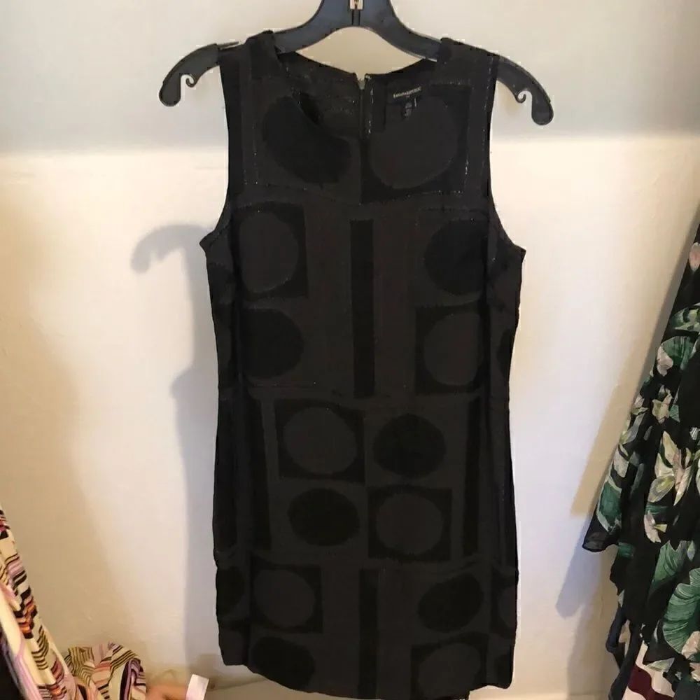 Banana Republic black retro patterned shift dress sz 2